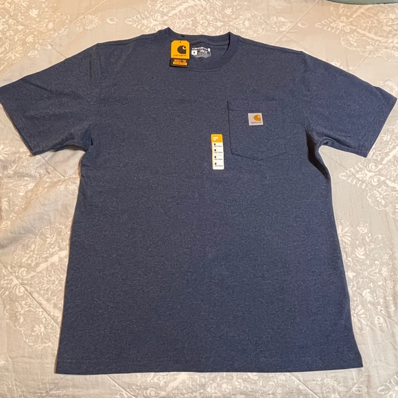 🌵 Men's Carhartt short sleeve Medium t-shirt Loose Fit Blue - Picture 2 of 8